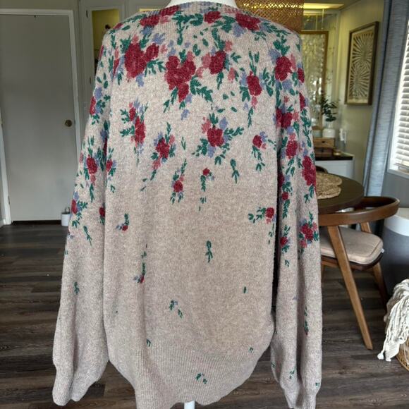 Lauren Conrad Cottage Core Vintage Style Floral Sweater - Picture 3 of 5